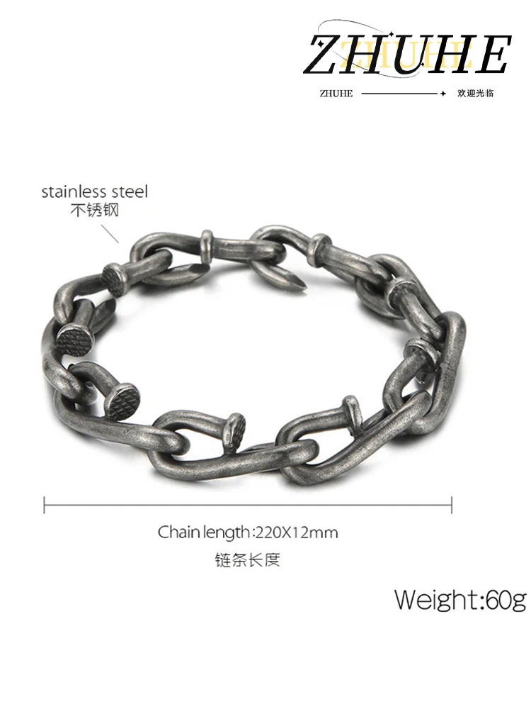 

2024 New Nail Hook Bracelet Cyberpunk Style Stainless Steel Men's And Women's Jewelry Party Gift