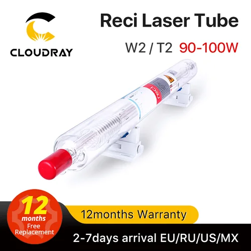 Co2レーザーチューブ付き木製ボックス,clouddray reci w2/t2 90w-100w 2レーザー切断機,80mm/65mm,z2