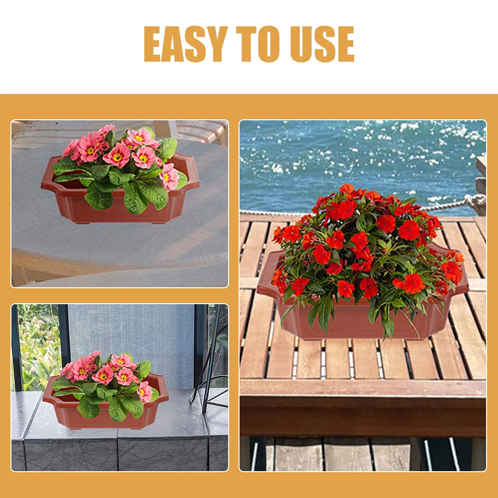 

5pcs Red PA240 Bonsai Pots Rectangle Plastic Planter Nursery Flower Pot Plants Gardening Balcony Planters pots