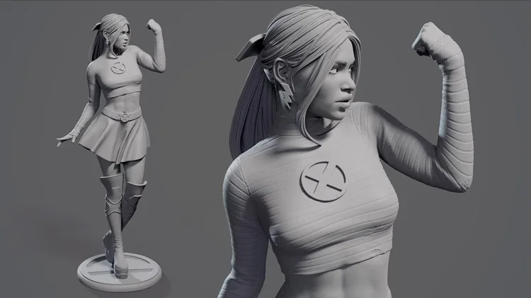 1/24 75mm 1/18 100mm Resin Model Kits Storm Girl  Figurine Unpainted No Color RW-1158