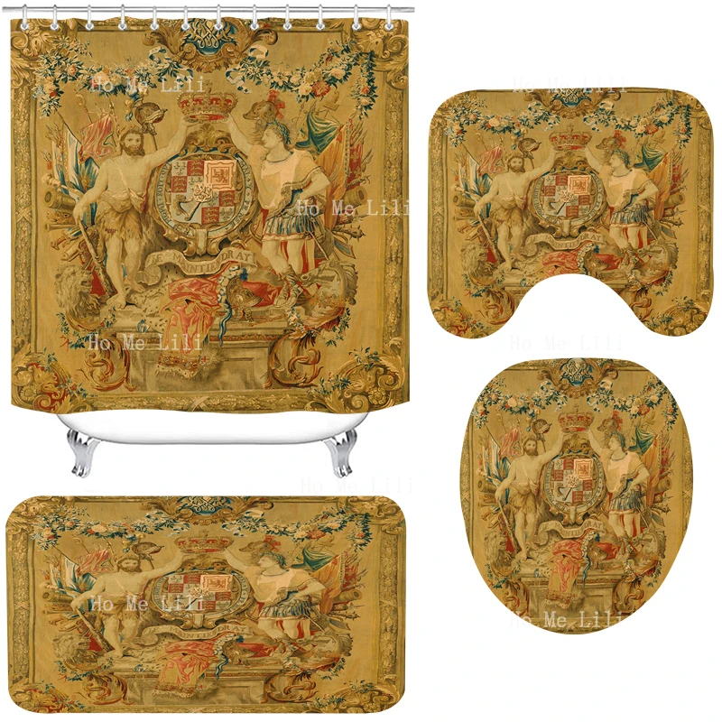 The Metropolitan Museum Of Art Heraldic Medieval Art Of William And Mary Shower Curtain Sets With Rugs