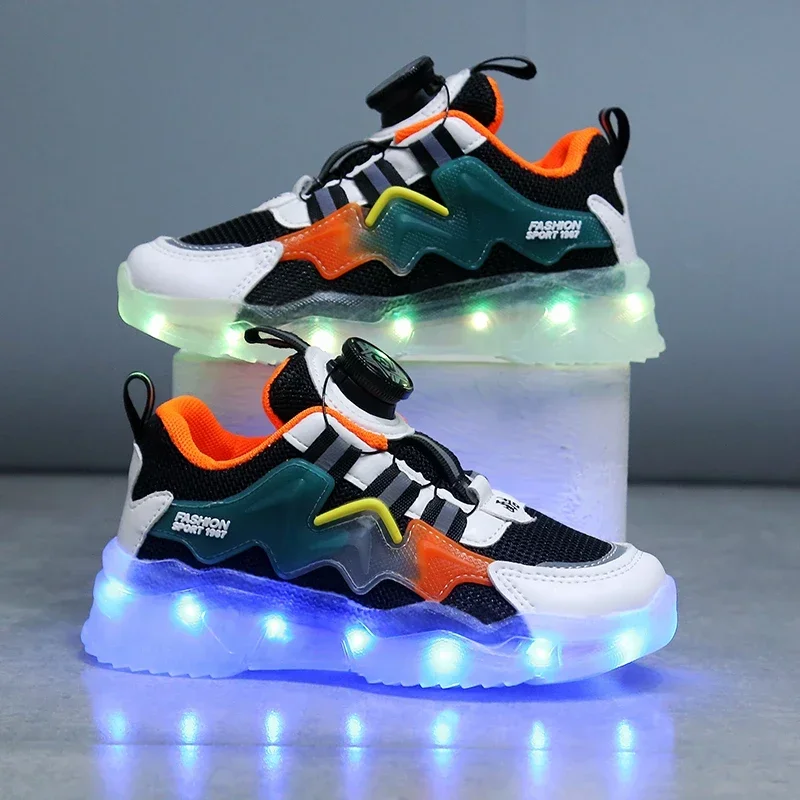 Children Glowing Sneakers Kid Luminous Sneakers for Boys Girls Led Colorful Sole Lighted Shoes Usb Charging Fashion Breathable