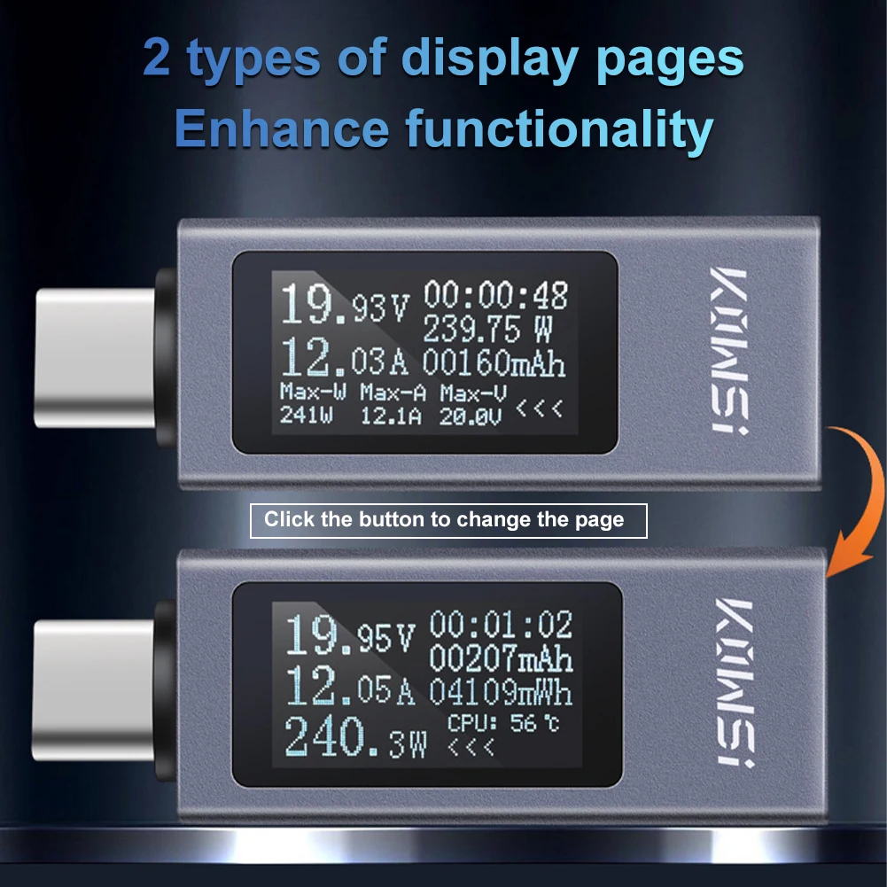 DC 4-30V 12A DC Digital Voltmeter Amperimetro Current Voltage Meter Amp Volt Ammeter Detector Power Bank Charger Type-C