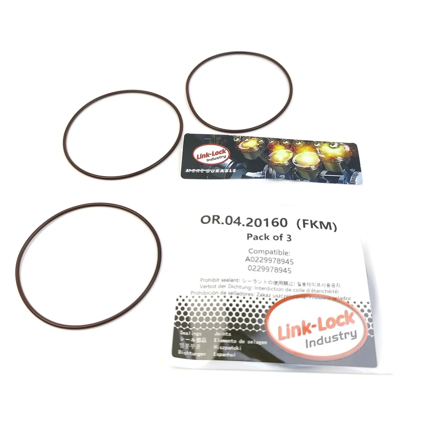 

LINK-LOCK 3PCS OR.04.20160 FKM Viton Sealing O-Ring Kit of Flywheel Housing A0229978945 0229978945 for MERCEDES-BENZ