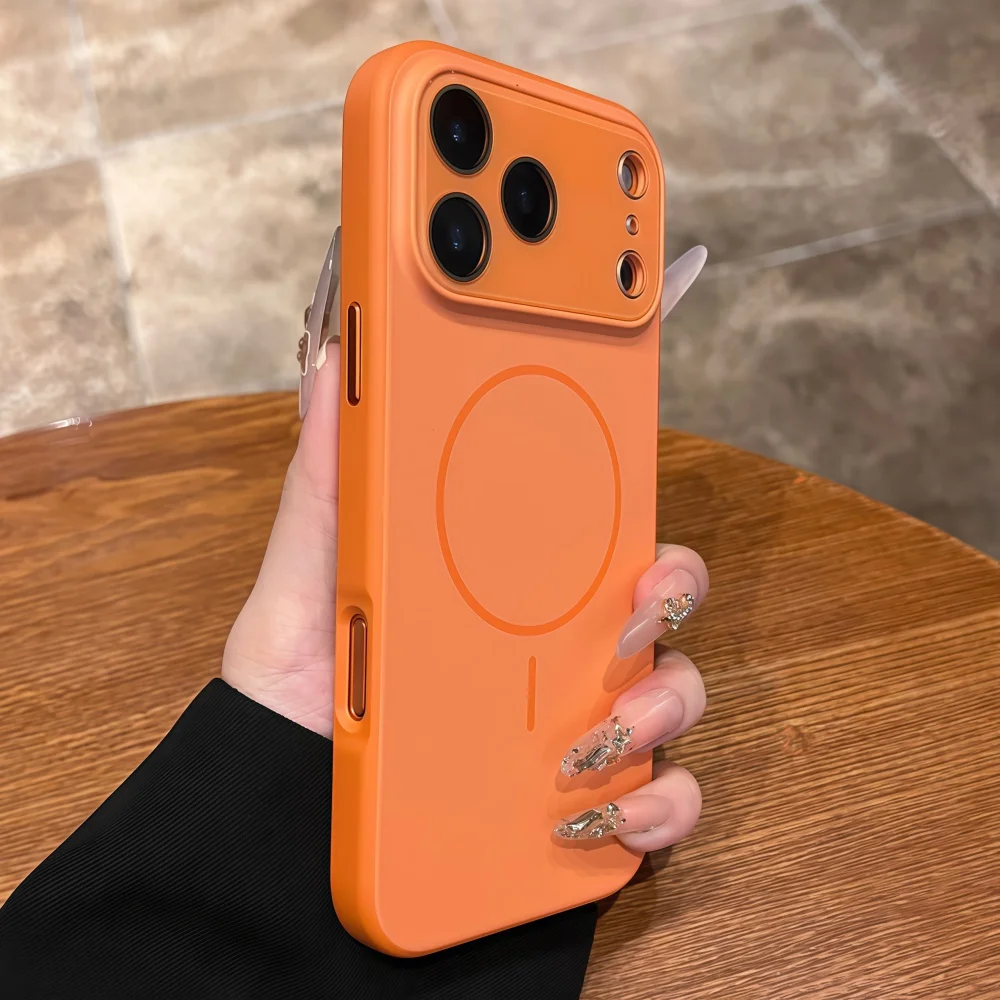 公式マグネット式マット仕上げ MagSafe対応 iPhone 17 Pro/16 Pro Max用ケース ガラスレンズ保護 シリコンバンパー 耐衝撃カバー