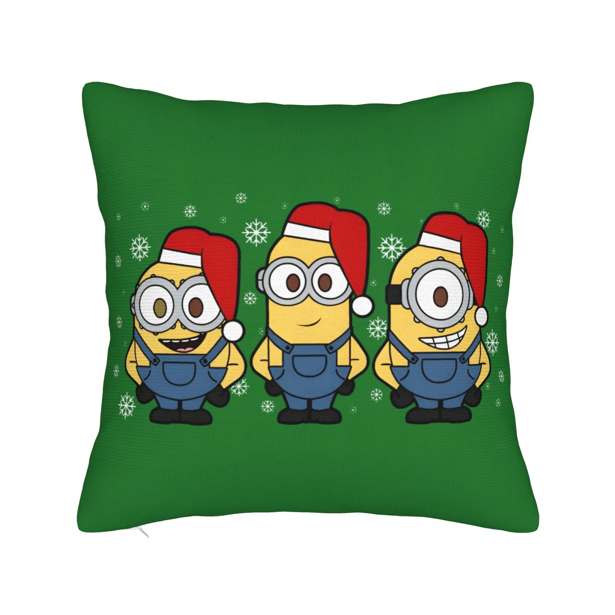 Cartoon M-Minions Christmas Pillowcase Printing Fabric Cushion Cover Decorations  Pillow Case Cover Home Zippered 40*40cm