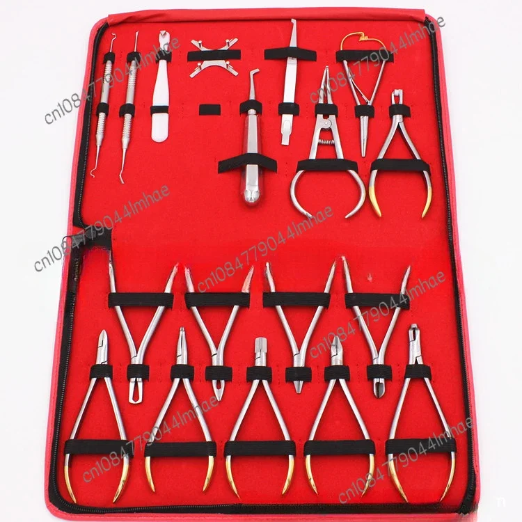 Dental 18-piece Set, End Cutter, Filament Cutter, Needle Holder, Technician's Clamp Bracket, Positioner