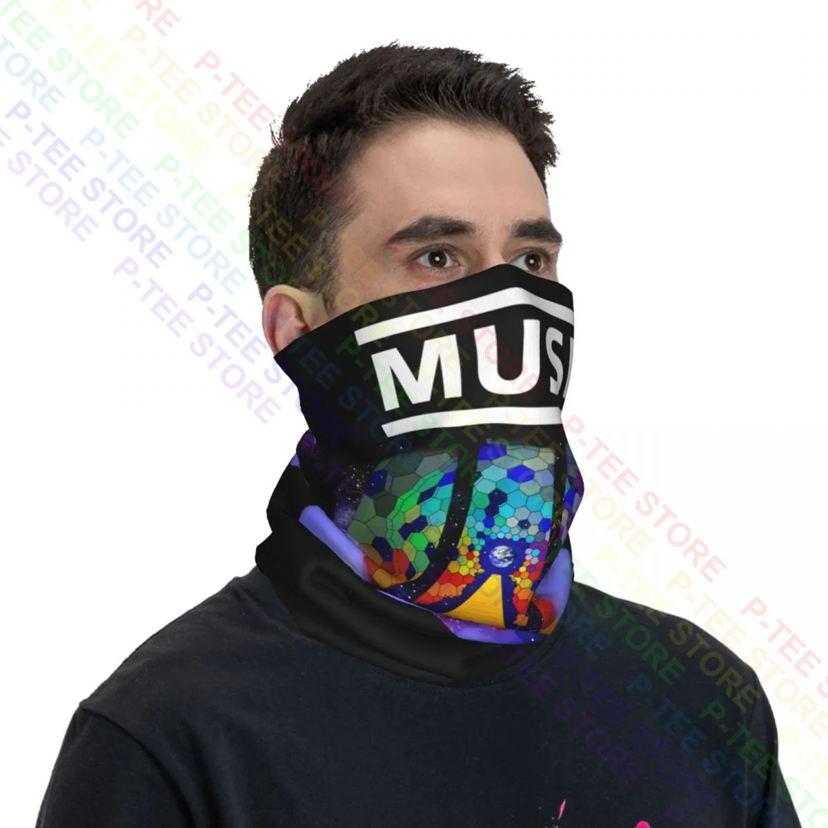 Muse British Rock Band Album Musik Hot Neck Gaiter Bandana Schal Gesichtsmaske Skimode UV-Schutz