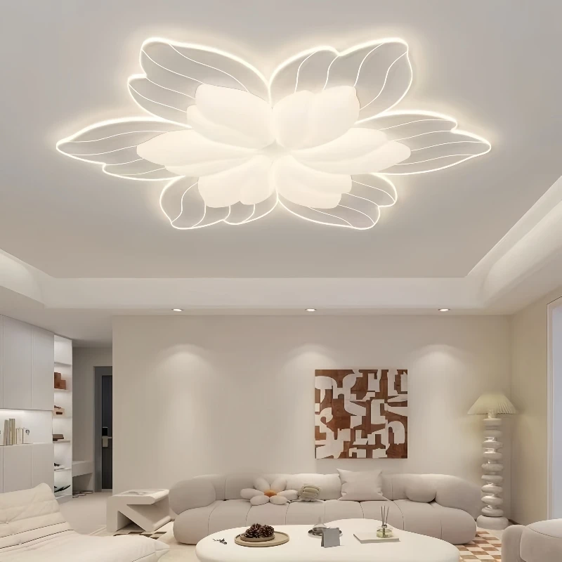 

Modern Minimalist Creamy Petal Ceiling Light Creative Warm Lighting for Living Room Bedroom Study Hotel Decor LED Lighting Lamp