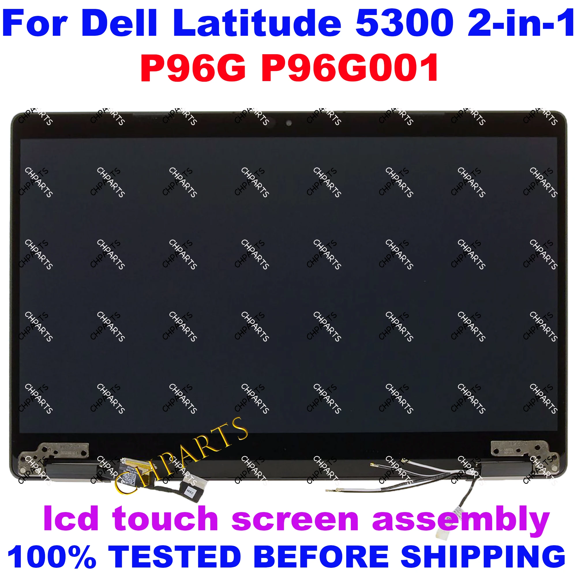 Panel LCD wymiana ekranu dotykowego kompletny z zawiasami 13,3 cala FHD dla Dell Latitude 5300 2 w 1 P96G P96G001