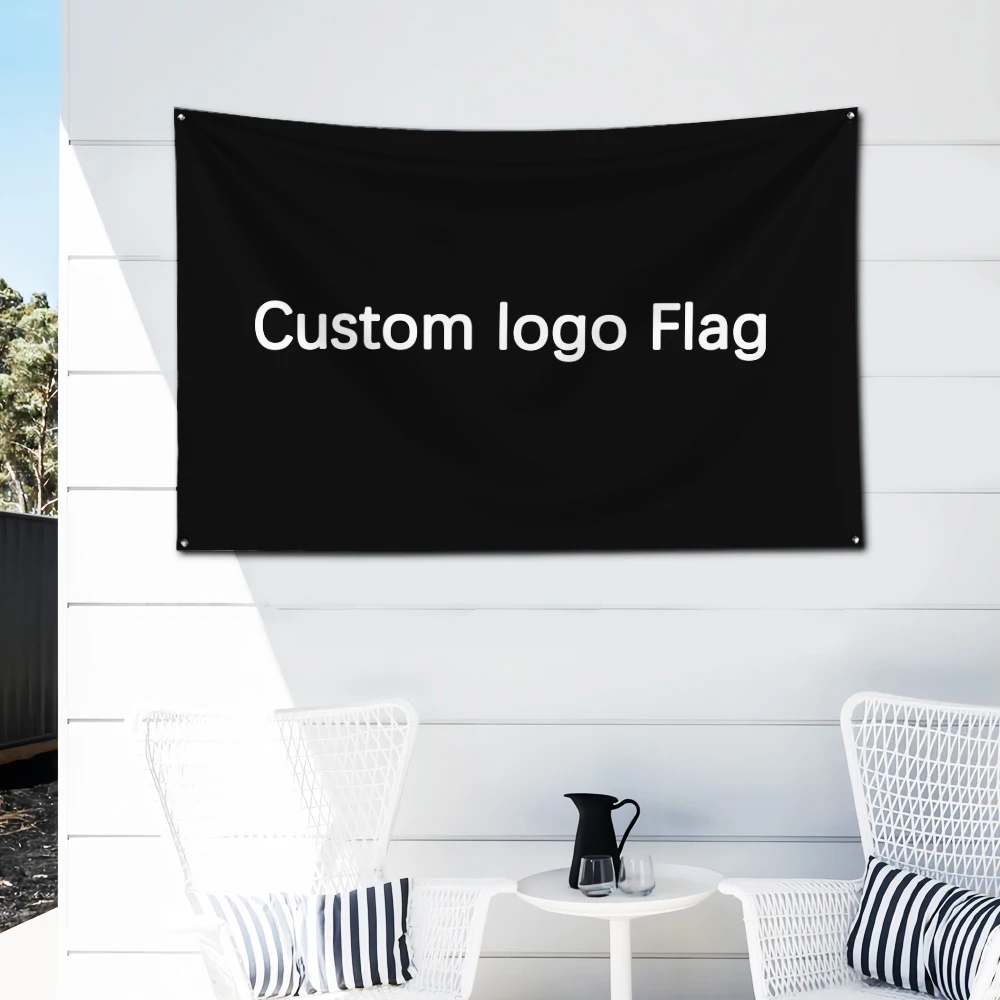 3x5 Ft Custom logo Flag Polyester Digital Printing Banner for Garage Wall Art Out Door Decoration With Brass Grommets