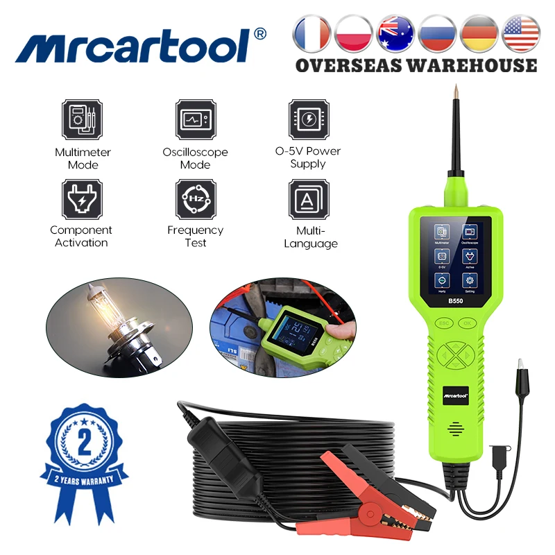 

MRCARTOOL Power Scanner Car Electric Circuit Analyzer Oscilloscope Power Probe 12V 24V Battery Tester Automotive Diagnostic Tool