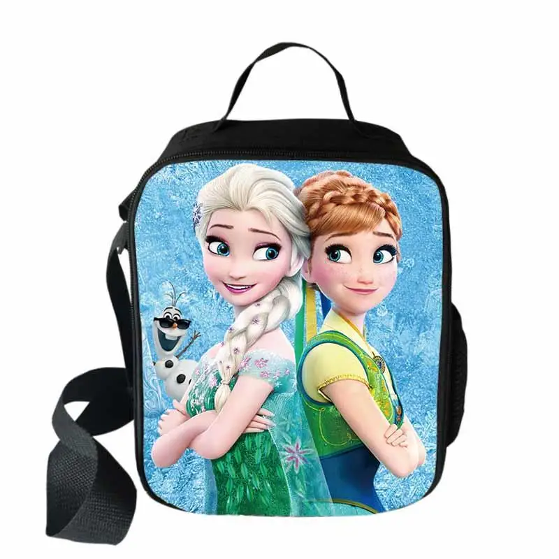 Disney Frozen Elsa Anna Lunch Bags cibo per studenti scatola per il pranzo isolata portatile ragazzi ragazze Cartoon School Lunch Bags Gift