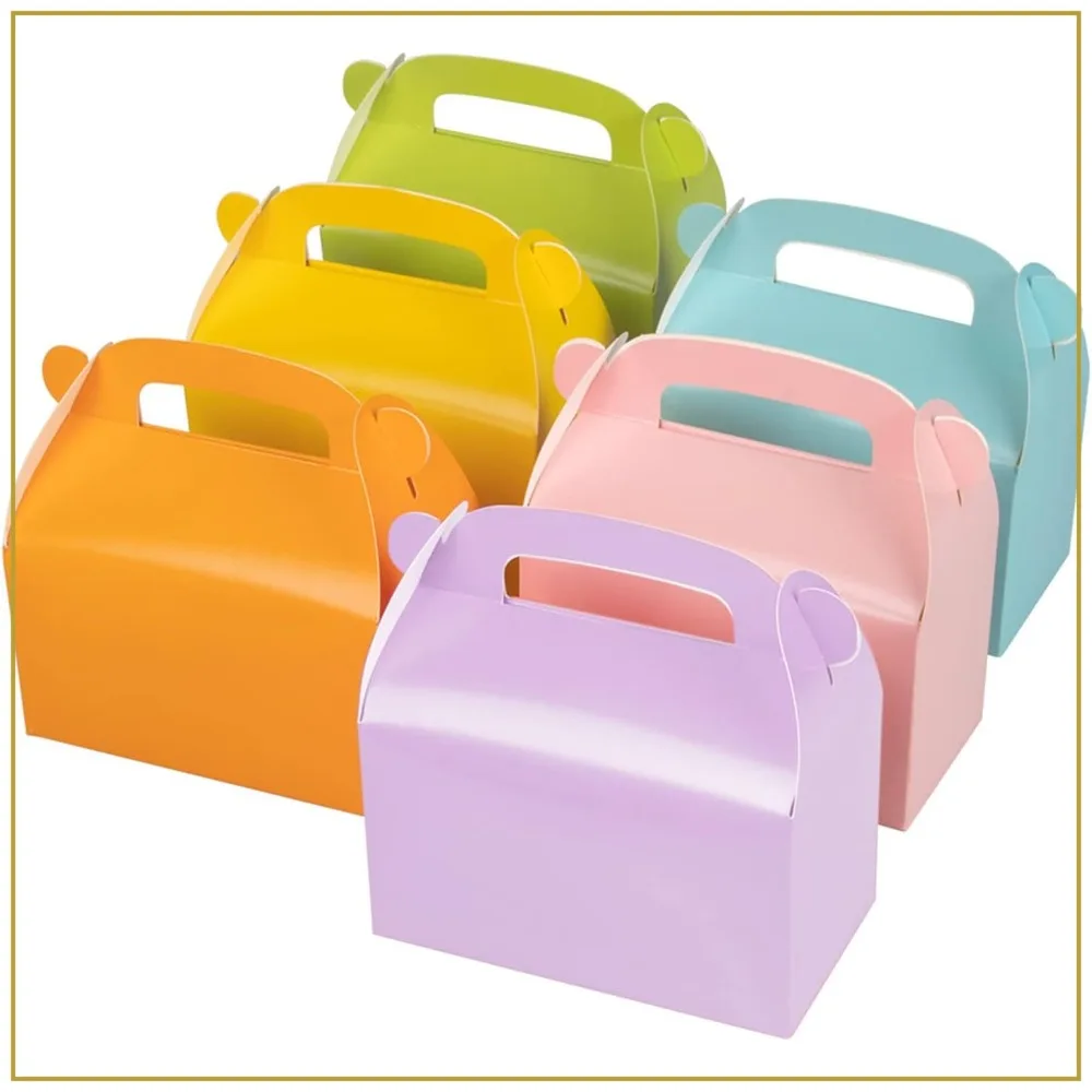 30-Pack Rainbow Party Favor Boxes with Handles - Eco-Friendly Gift Boxes for Candy, Cookies & More