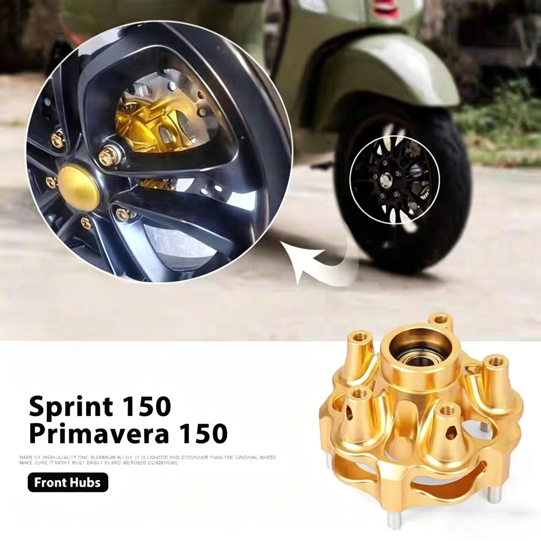 

Motorcycle Accessories For Vespa Sprint 150 Sprint150 Primavera 150 Primavera150 Front Disc Brake Wheel Hub Front Hubs