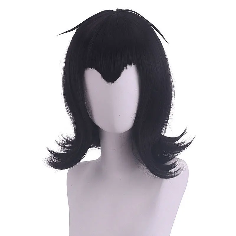 Perruque de Cosplay synthétique longue noire, perruque de Costume pour fête d'halloween, jeu de rôle Anime, Fiber résistante à la chaleur