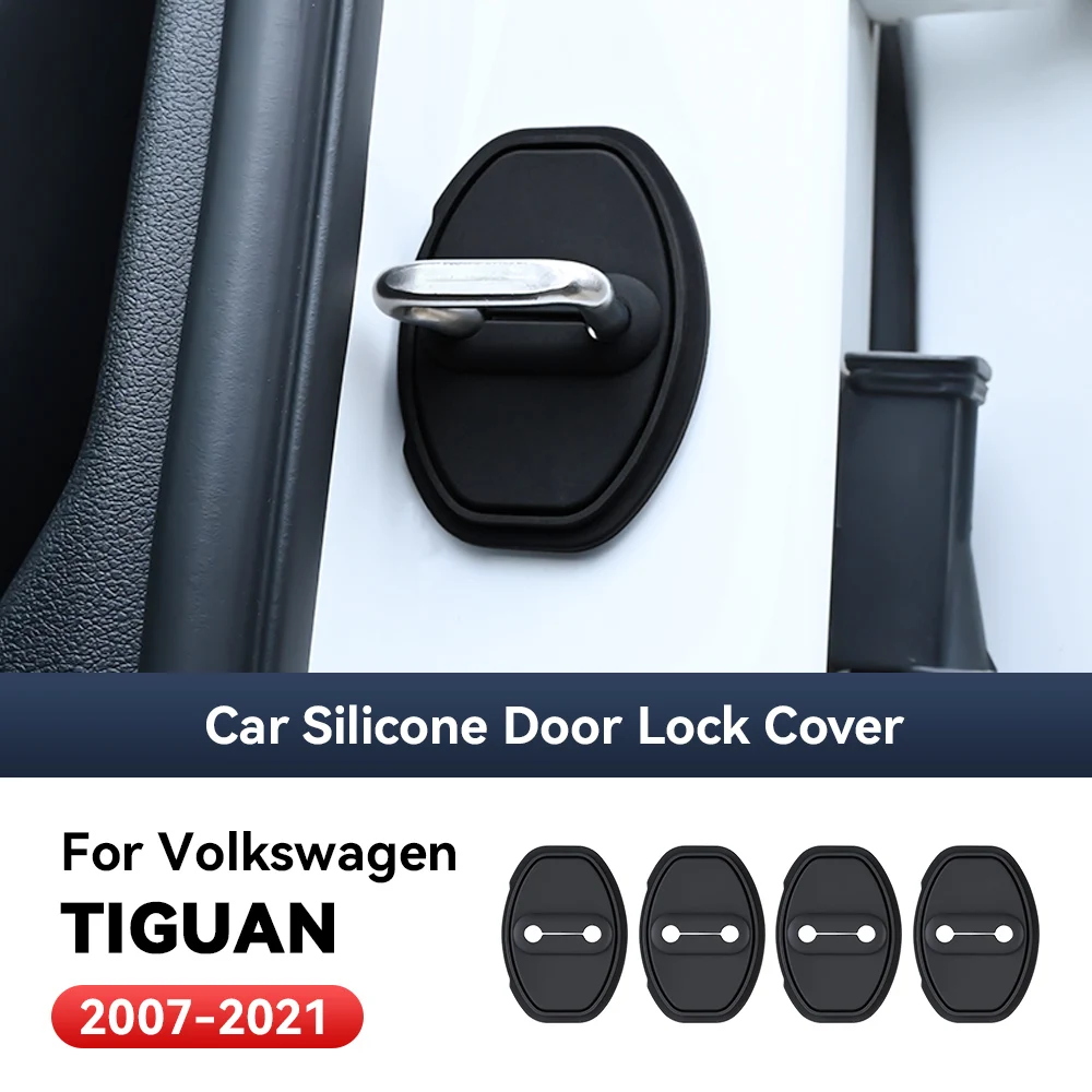 

4 шт. силиконовые защитные накладки на замки дверей автомобиля, амортизирующие чехлы для Volkswagen Tiguan 2007-2021