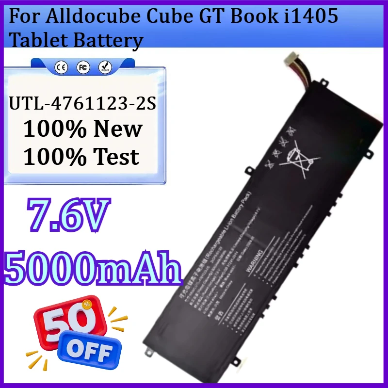 

New UTL-4761123-2S Laptop Battery 7.6V 38Wh 5000mAh For Alldocube Cube GT Book i1405 Tablet Battery
