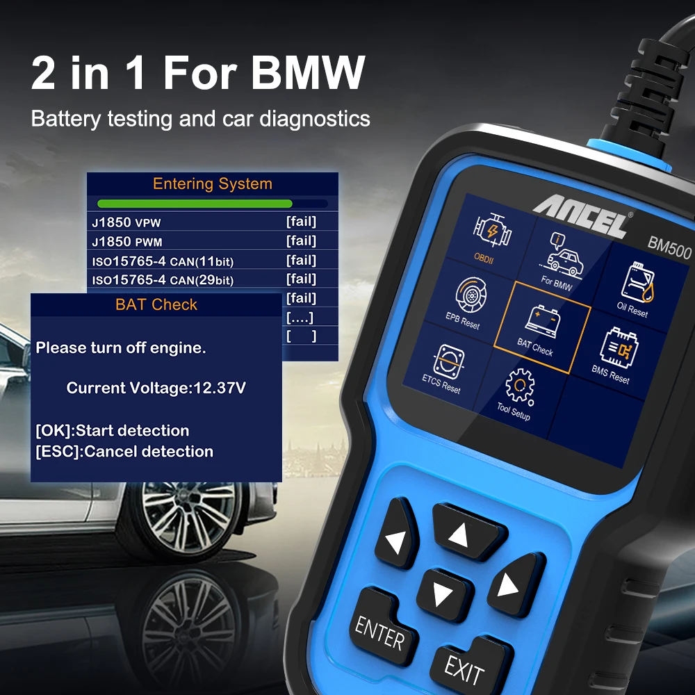 ANCEL BM700 OBD2 Scanner Full System Diagnostic Tool Injector Coding EPB SAS Airbag ABS Oil Reset Automotive Code Reader For BMW