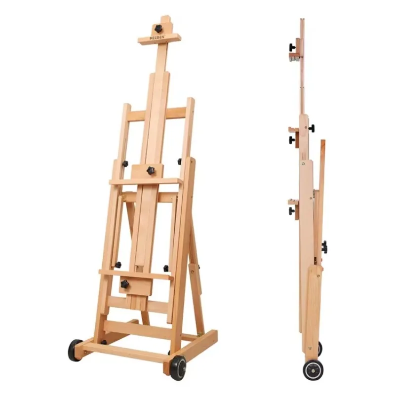 Multifunctional Studio H-Frame Easel - Full Media Adjustable Beech Wood Studio Easel, Painting Floor Easel