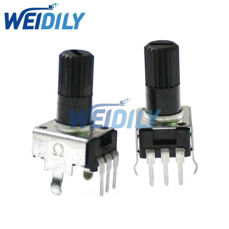 10PCS RV09 Vertical 12.5mm Shaft Long 1K 2K 5K 10K 20K 50K 100K 1M 0932 Adjustable Resistor 9Type 3Pin Seal Rotary Potentiometer