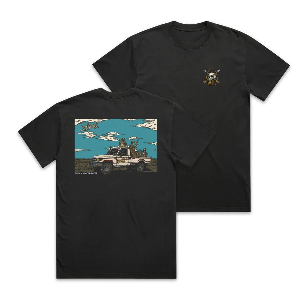Military-style Pickup Truck and Attack Team Printed Short-sleeved T-shirt Tough-guy Style Top Summer New Collection
