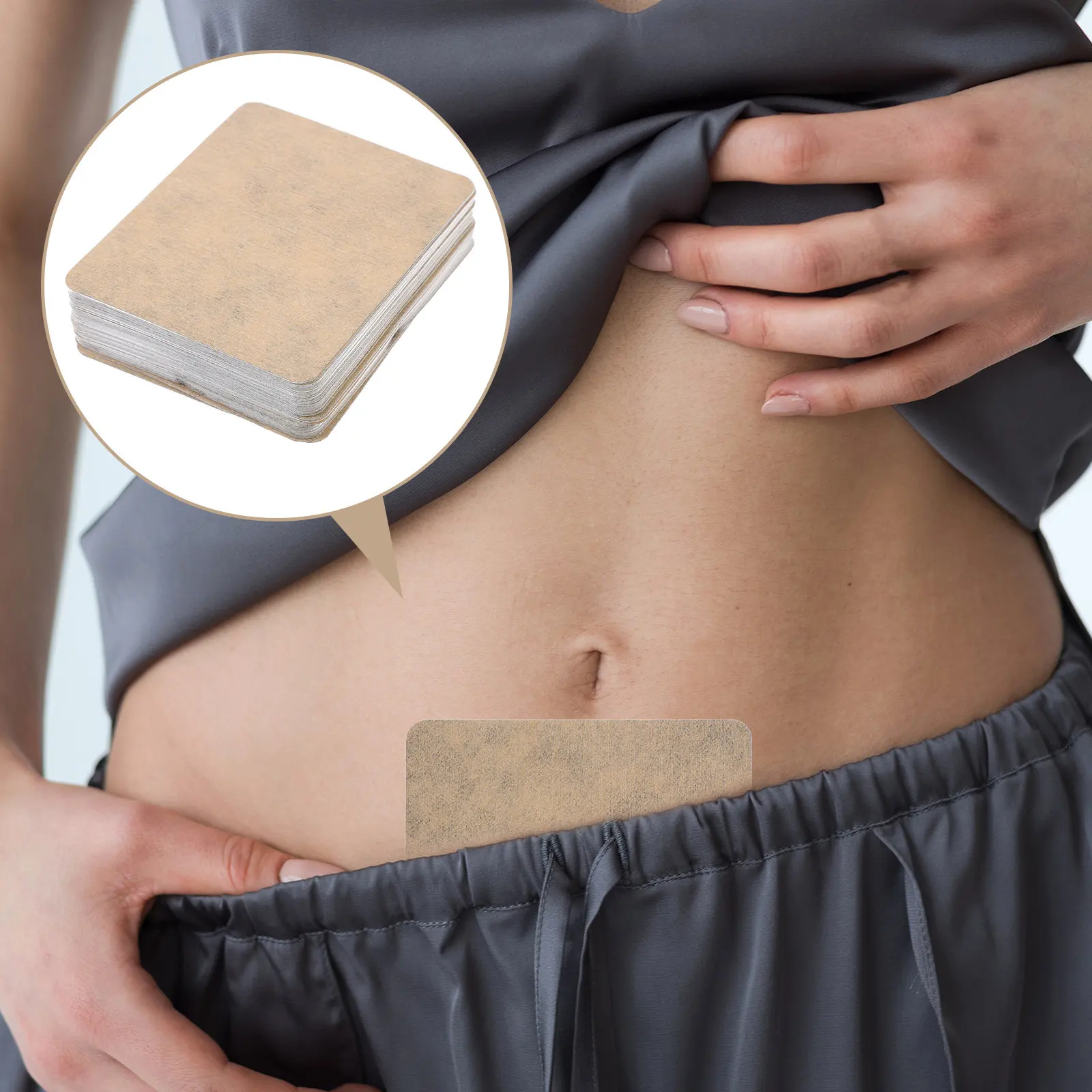 50Pcs Body Ginger Pads Pain Relief Patches Moxibustion Pastes Warm Muscle Relaxing Pads Improve Sleep and Circulation