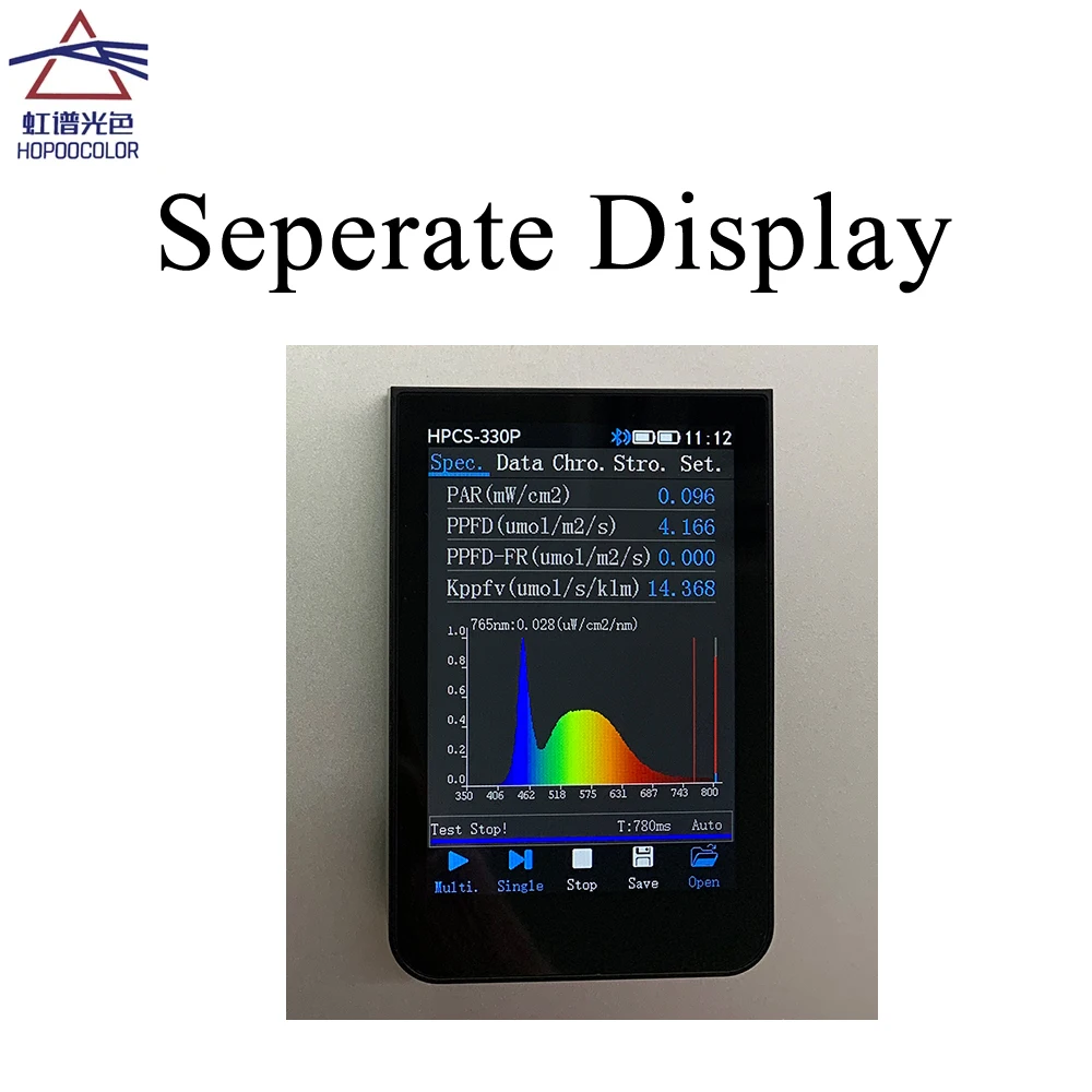 Wireless Spectrometer portable for CCT CRI Lux PAR PPFD Flicker in one HPCS330P