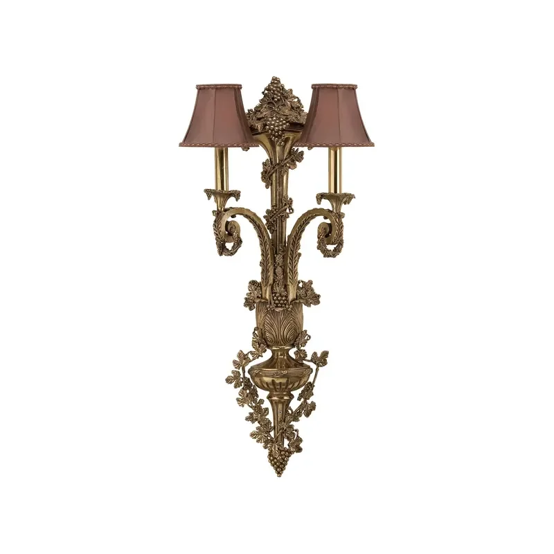 Large 2 Light French Vintage Lost Wax Bronze European Wall Spot