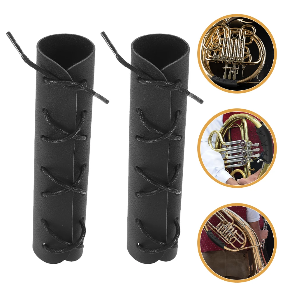 

2 Pcs Horn Trumpet Protective Cover Protector Hand Guard Pu Compatible with