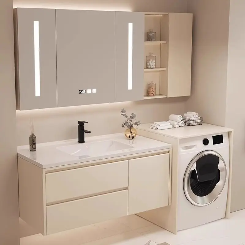 

Шкаф для белья, шкаф для ванной комнаты, комбинация шкафа и умывальника для ванной, керамическая встраиваемая раковина