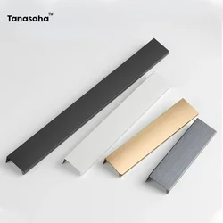 Aluminum Alloy Wardrobe Door Pulls Hidden Handles for Kitchen Cabinets Dresser Drawer and Cupboard Furniture Handles Hardware