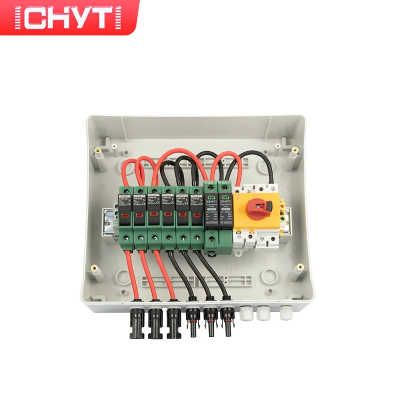 Imagem -03 - Chyt Impermeável Interruptor de Isolamento Exterior Corda Ip65 pv Solar Surge Lightning Protection dc Combiner Box 3-em1 1000v