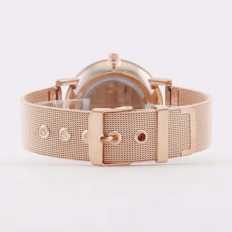 Luxury Rose Gold Mesh Belt Ladies Watch Fashion Design Arabic Watches for Women Stainless Steel Quartz Wristwatch Clock Montre