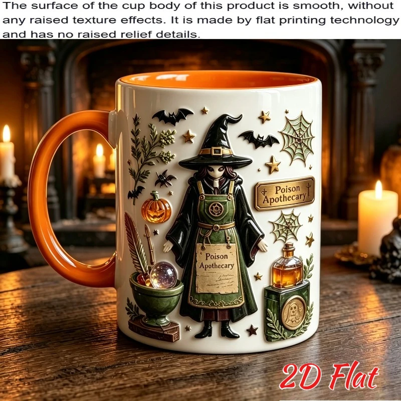 Custom Halloween Potion Witch Coffee Mug 11oz 2D Printing Personalized Name Magic Pharmacy Design Gift for Party