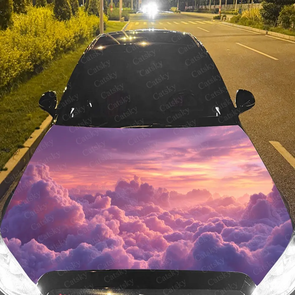 

Dreamy Pink Cloud Car Hood Stickers - Self-Adhesive, Waterproof and Durable Vinyl Wrap, Decorate And Protect Your Car - The Gift