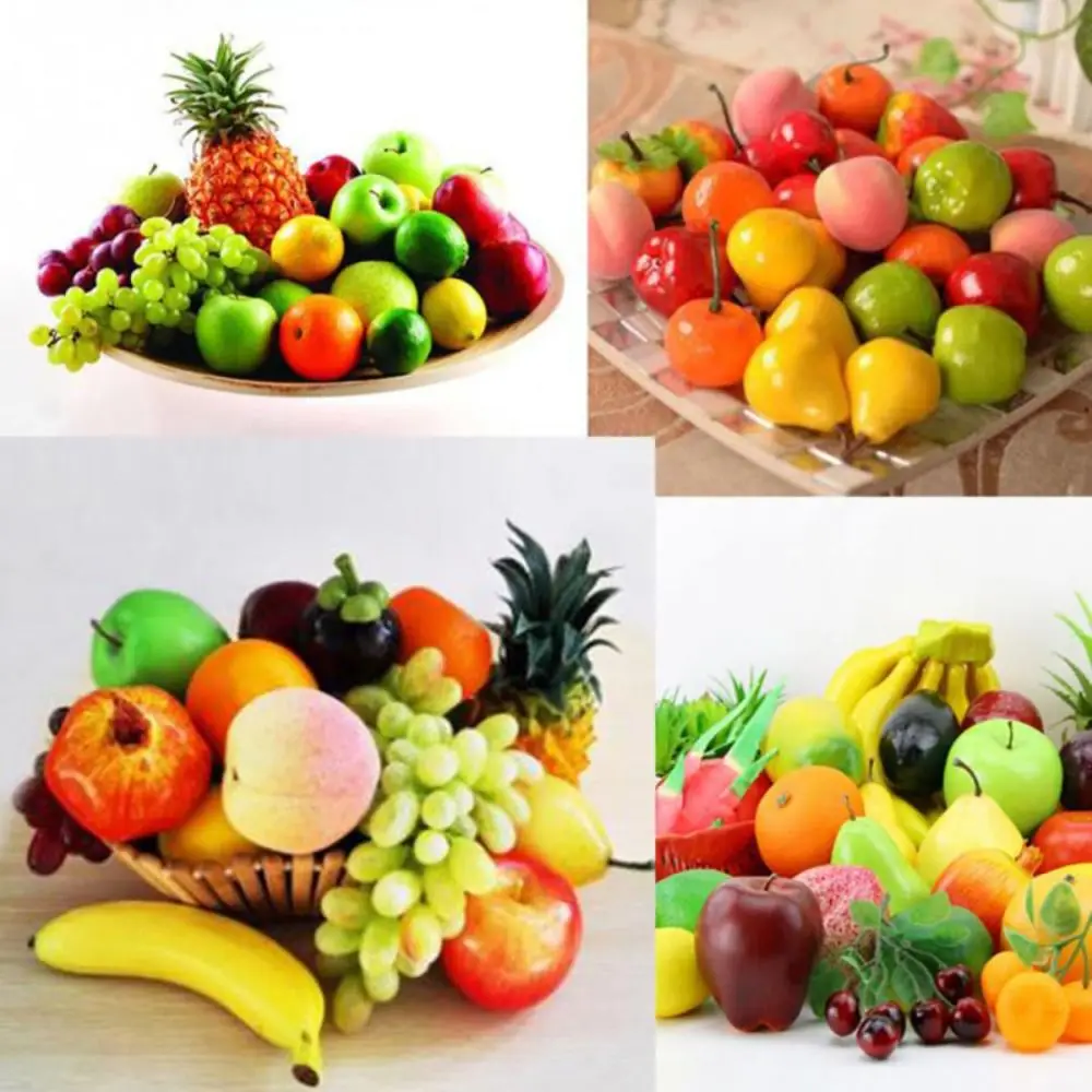 12PCS Random Delivery Artificial Fruits Lifelike Vegetables Food Model Home Decor Kitchen Landscape Ornament