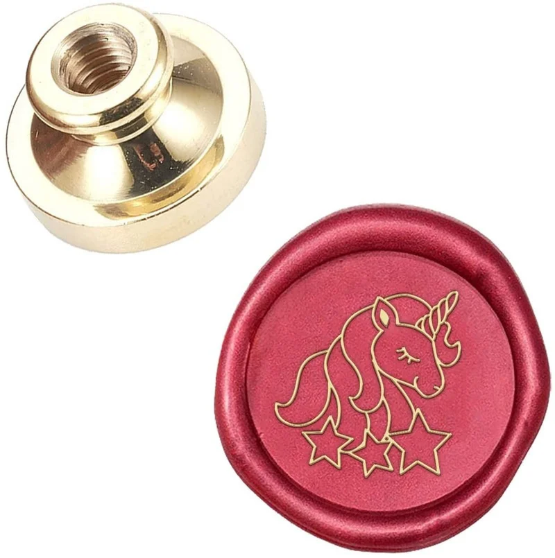 1 Pc Wax Seal Stamp Head Unicorn Removable Sealing Brass Stamp Head 25mm For Creative Gift Envelopes Invitations Cards Decor