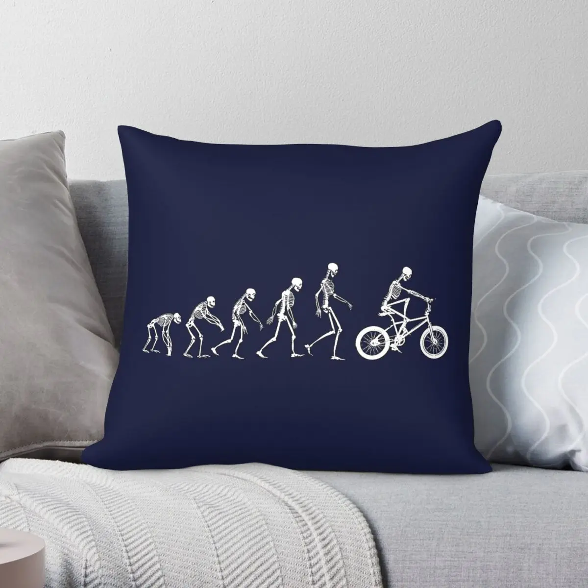 Evolution Bmx Skeletons Square Pillowcase Polyester Linen Velvet Printed Zip Decorative Pillow Case Sofa Seater Cushion Cover