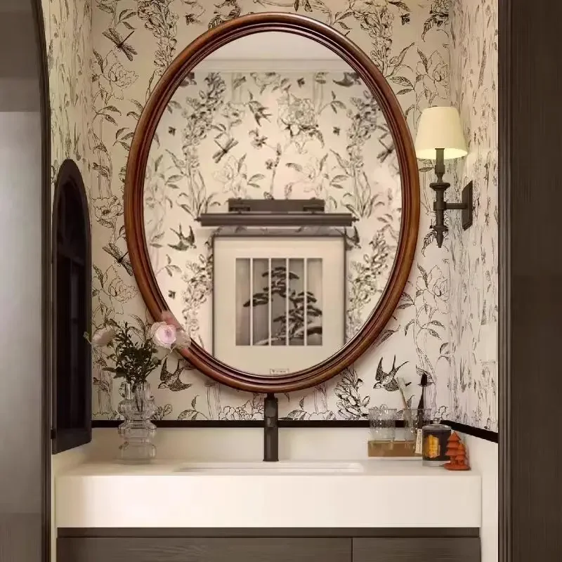 Portable Mirror Modern Home Ornaments For Living Room Vintage Light Makeup Vanity Led Lighting Espelho Mirrors Decoration Luxury