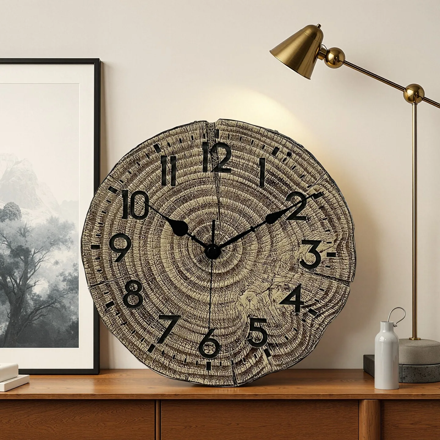 Creative Resin Wood Mute Living Room Wall Clock Distinctive Three-dimensional Zumsep Wood Decoration Consumer Electronics