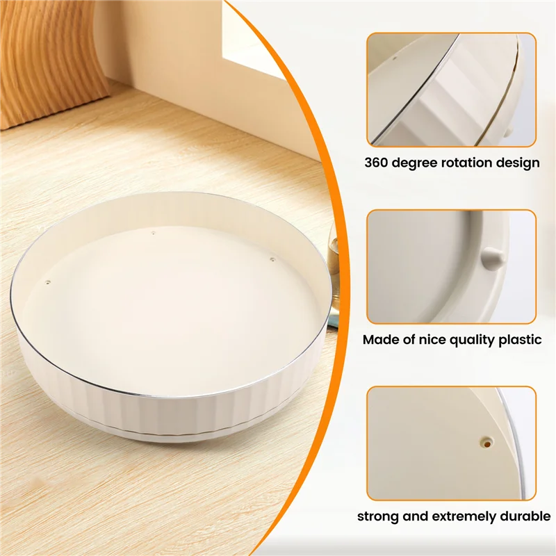 AT53 360° Rotating Spice Organizer Single Layer Spice Tray Round Rotating Spice Rack