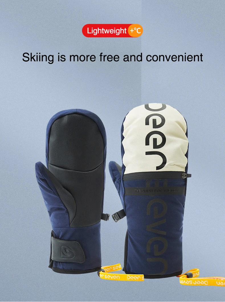 

3M Warm Fleece-Lined Thickened Ski Gloves - Waterproof Windproof Touchscreen Snowboard Mittens for Winter Outdoor
