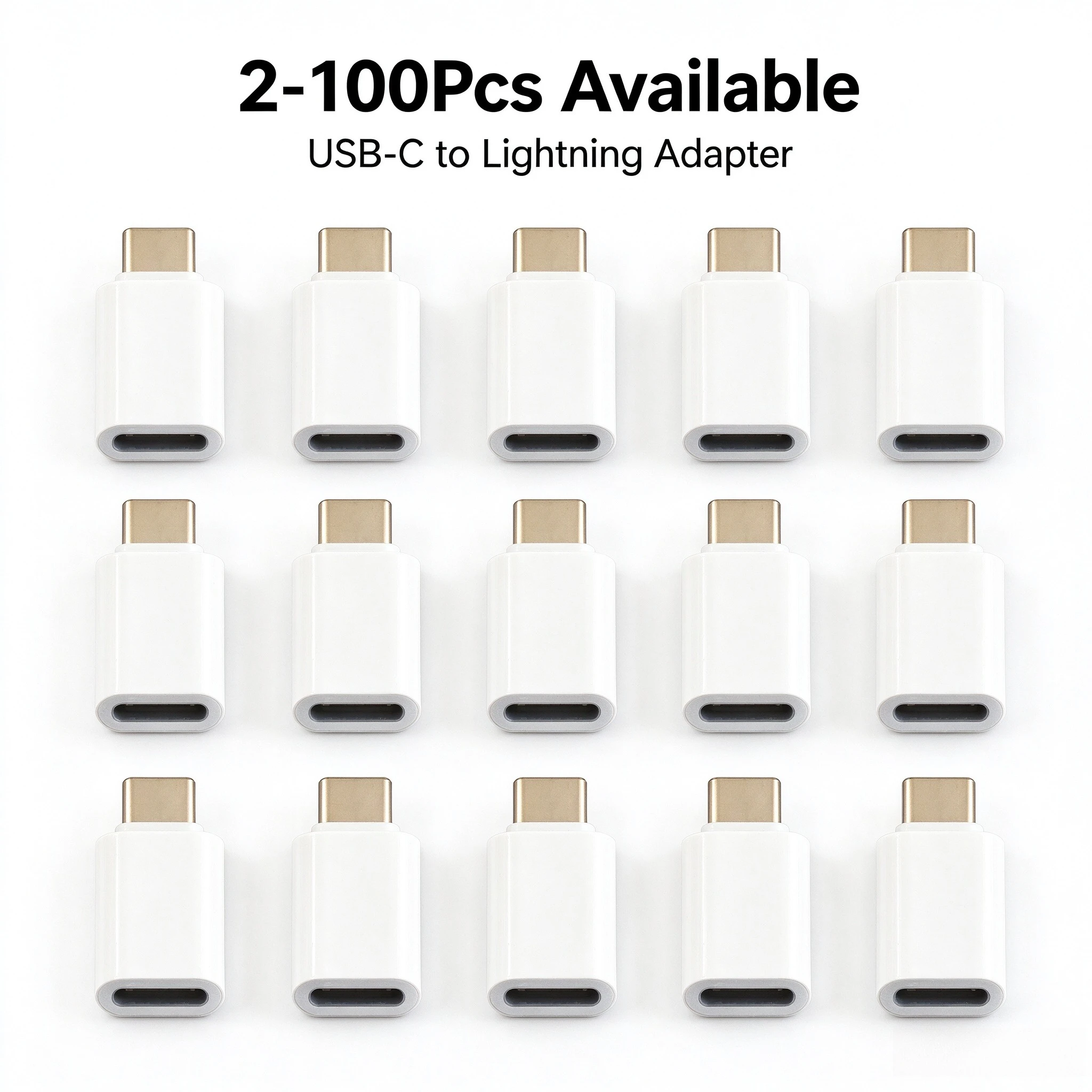 2-100Pack Lightning to Type‑C Adapter Fast Charging Data Transfer Converter Portable Phone Connector Adapter Wholesale