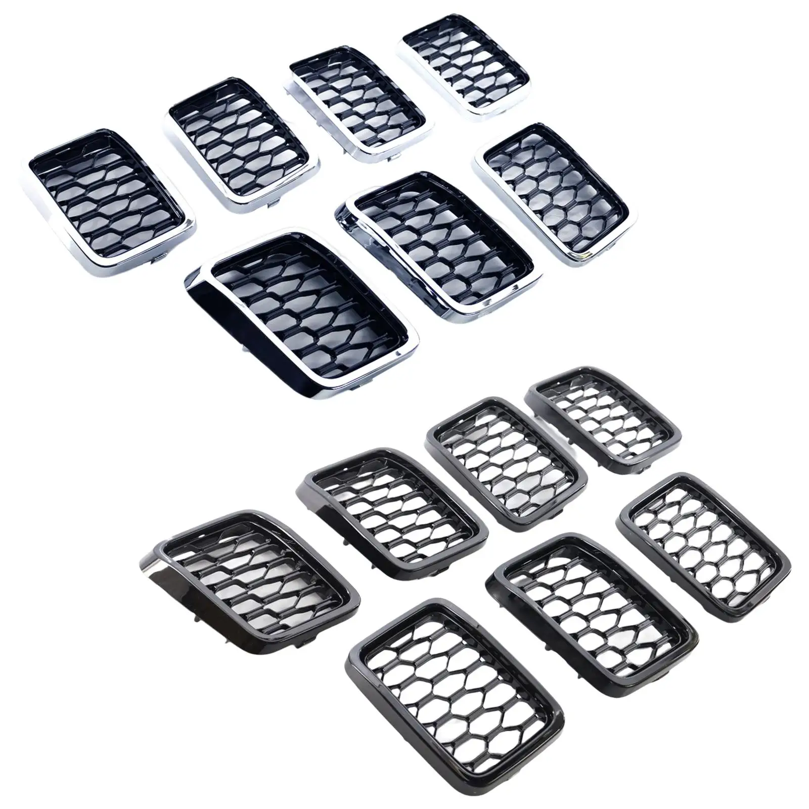 

7 Pieces Honeycomb Mesh Insert Grille Trim Fit for Jeep Grand Cherokee