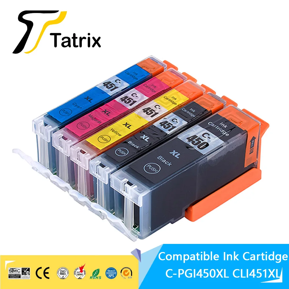 

PGI-450 450XL 450 CLI 451 XL CLI-451 CLI451 PGI-455 Compatible Ink Jet Cartridge for Canon PIXMA IP7240 IX6840 MG5540 Printer