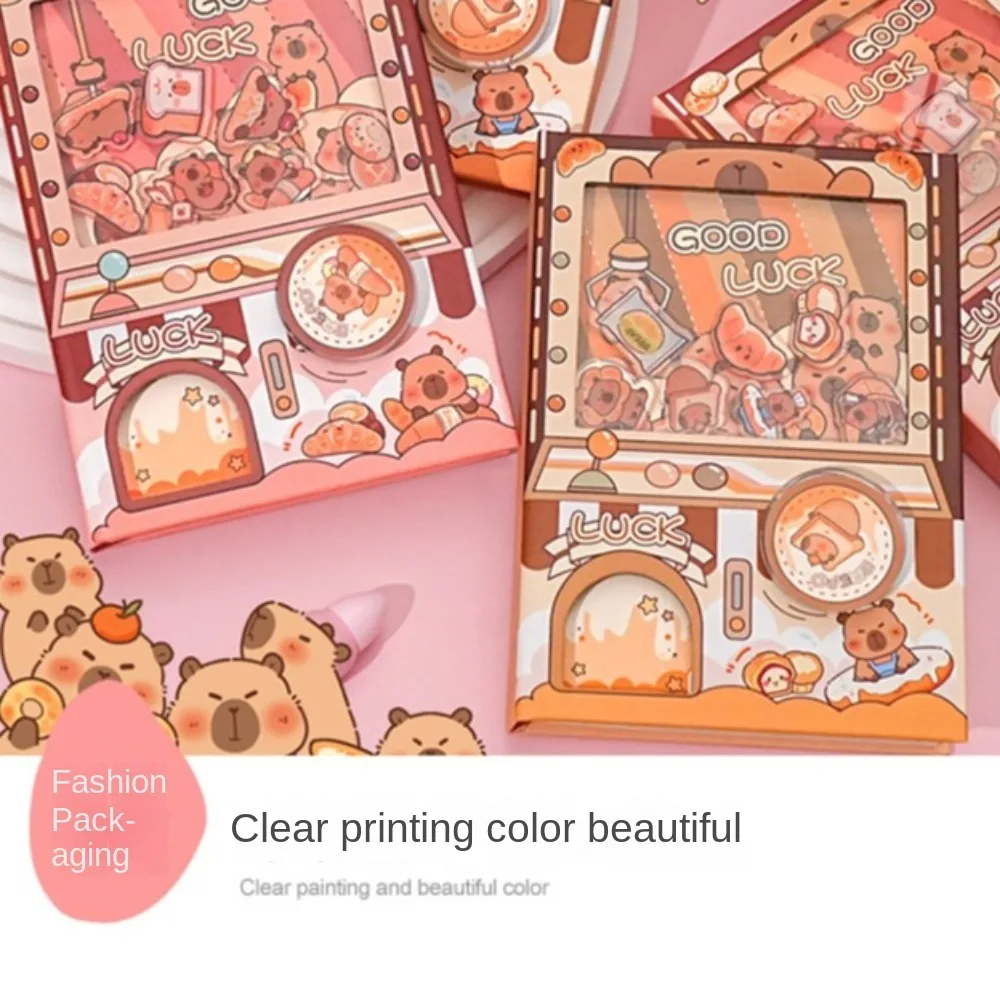 Интересный цветной внутренний блокнот Gashapon Mahines, маленький блокнот встряхивания Kawaii, мультяшный расслабляющий квадратный блокнот для офиса