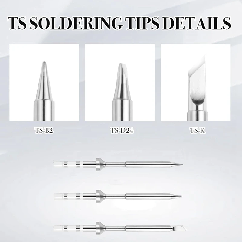 6Pcs For Pinecil TS100 Soldering Iron Tips Replacement,Mini Portable Micro-Solder Pen Stations Soldering Accessories