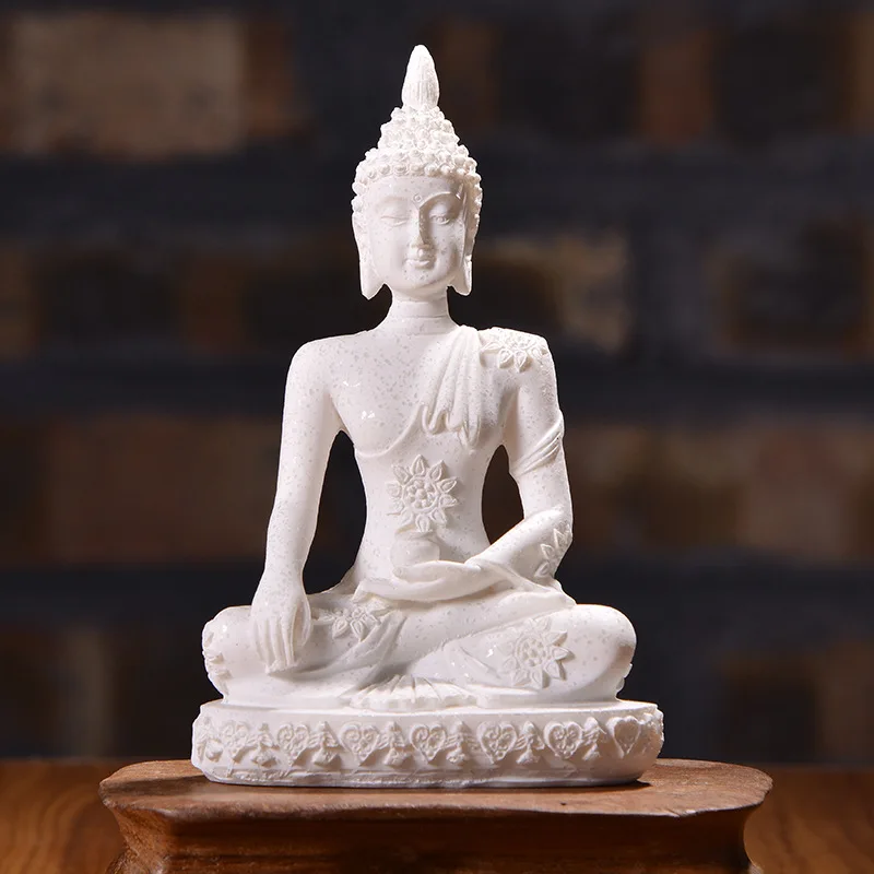 Home Decoration Sculptures And Figurines Statue Buddha Figure Zen Living Room Hallway Decoration Mini Resin Ornament Artware New