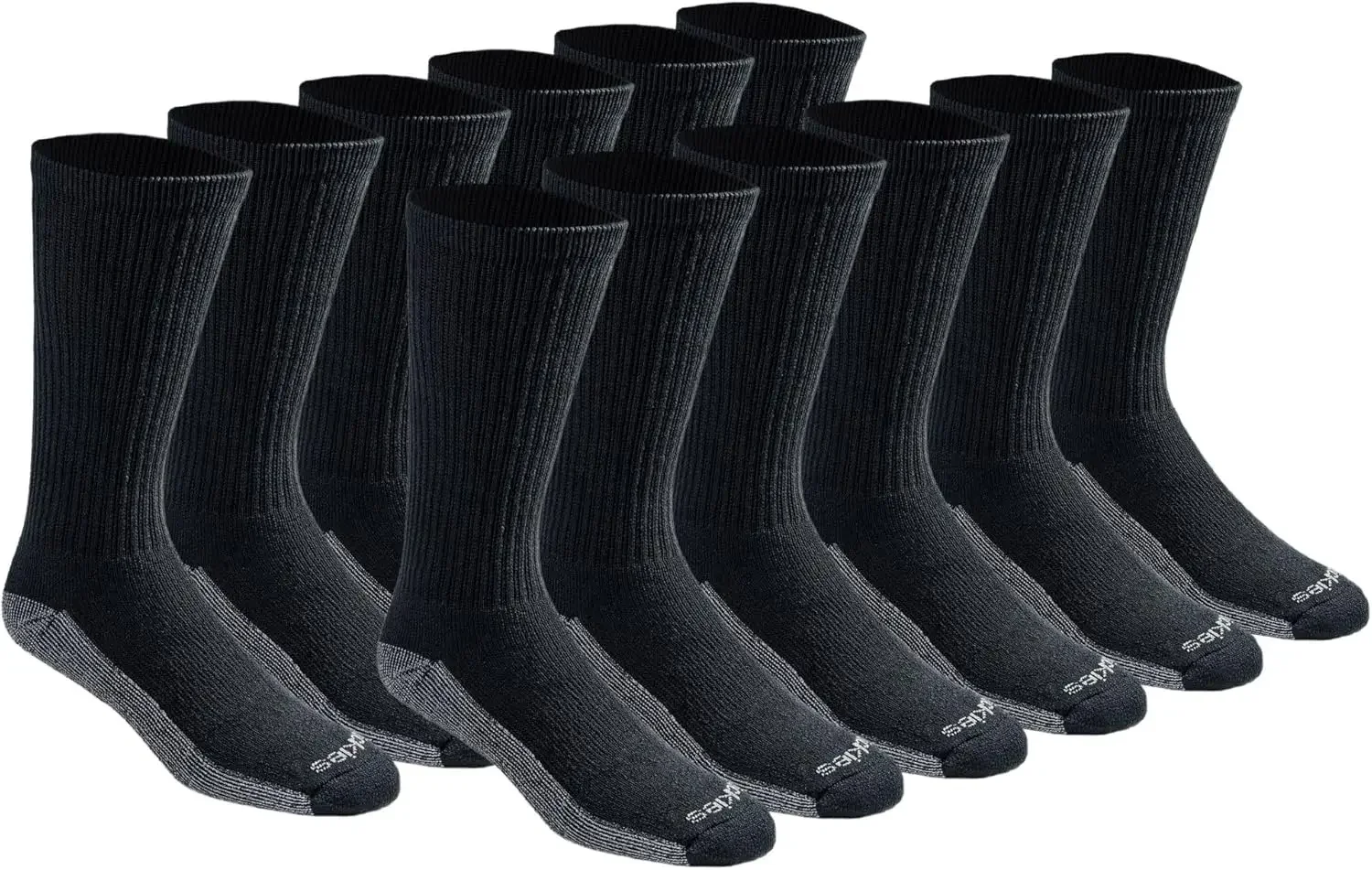 Dickiess Mens Dri-Tech Moisture Control Crew Socks,Available in M-XXL (6, 12, 18 Pairs)Temu Shein men's cotton socks black long